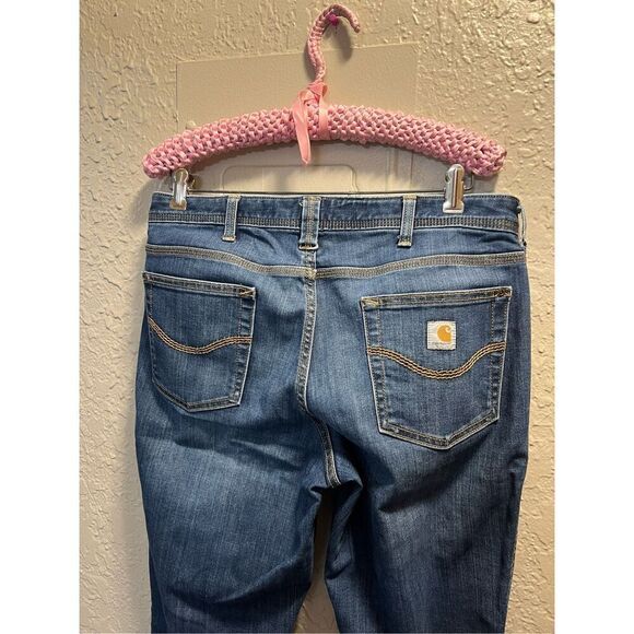 Carhartt Relaxed Fit Woman’s Blue Jeans Size 10 Tall - See Photos - Picture 10 of 11